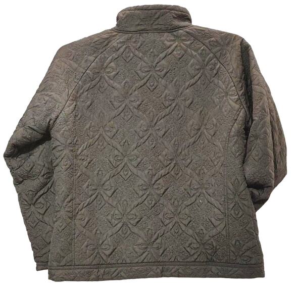 Alps Full Zip Quilted Jacket Mock Neck Windproof Fleece Lined Black Women Large - Picture 2 of 5